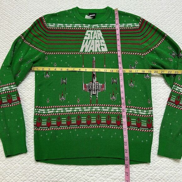 Star Wars Holiday Ugly Sweater Fighter Jet Crewneck Men’s Medium - Picture 5 of 6